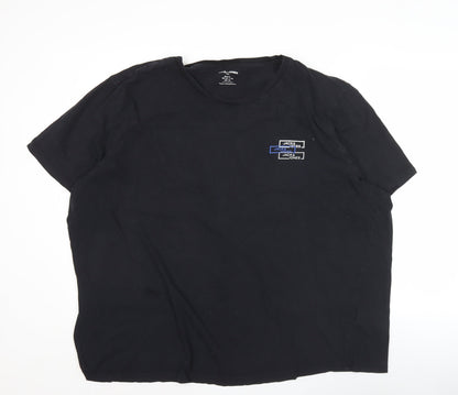 Jack & Jones Mens Black 4XL Logo Graphic Cotton T-Shirt