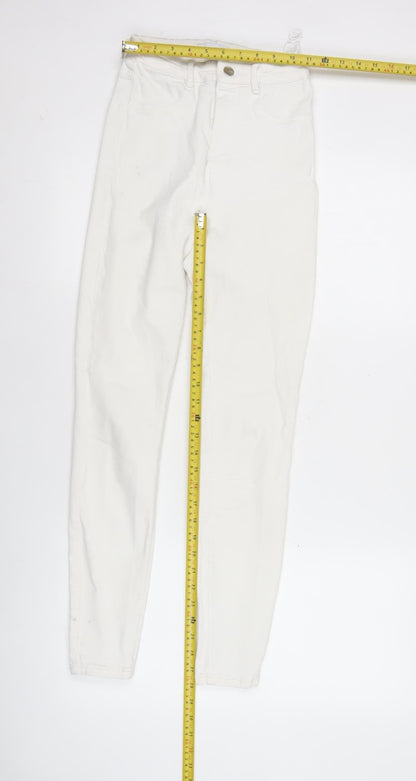 Zara Women White Skinny Slim Fit Jeans Size 8 Cotton Blend