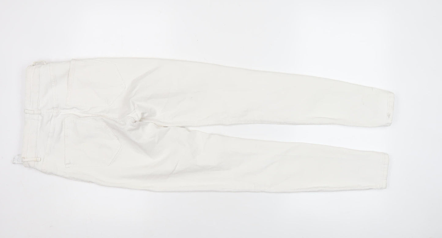 Zara Women White Skinny Slim Fit Jeans Size 8 Cotton Blend