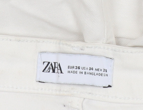 Zara Women White Skinny Slim Fit Jeans Size 8 Cotton Blend