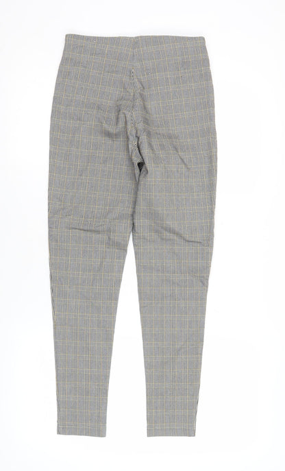 Zara Women’s Grey Check Slim Fit Skinny Trousers Size 8
