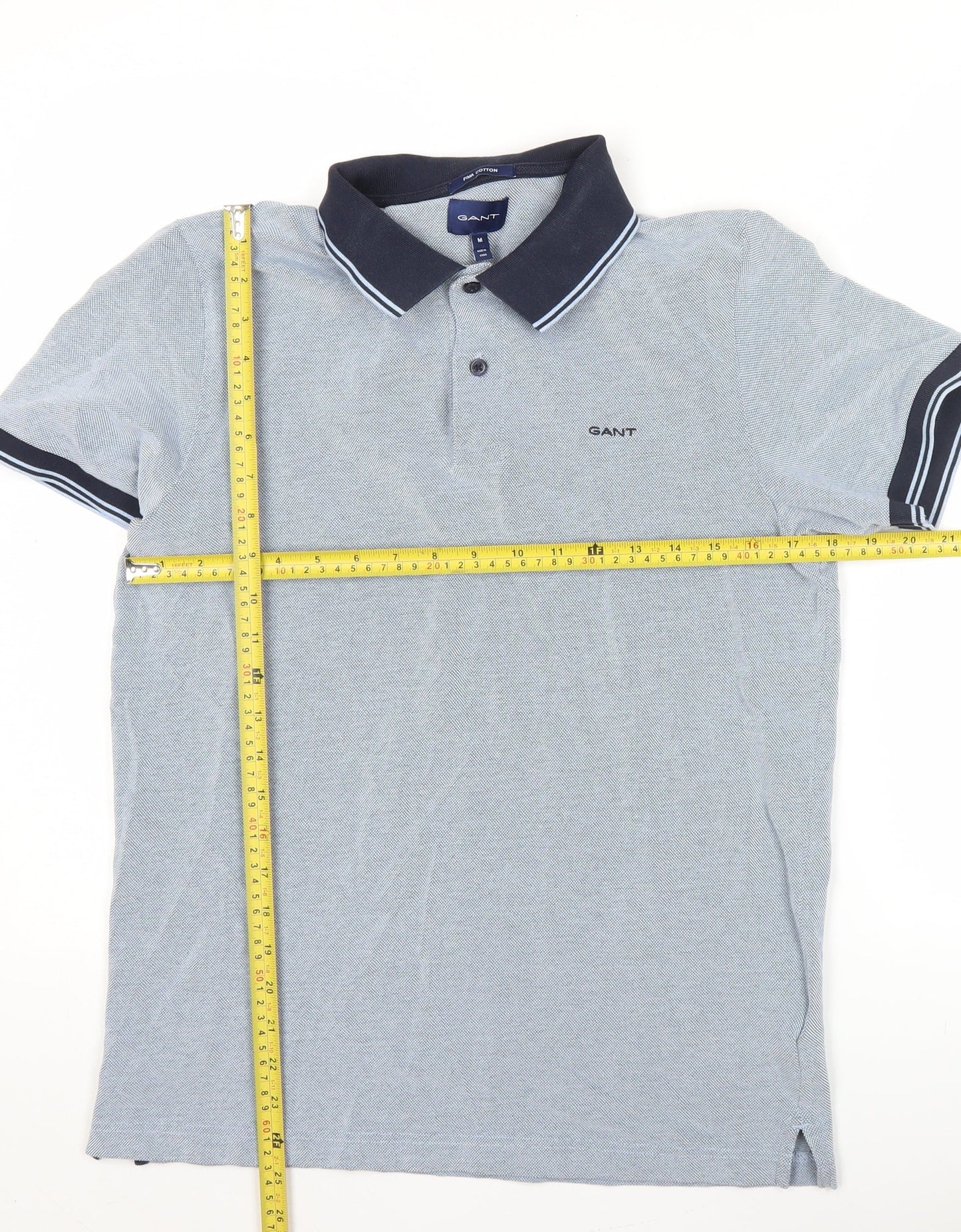 Gant Men’s Grey Cotton Short Sleeve Polo Shirt M Regular Fit