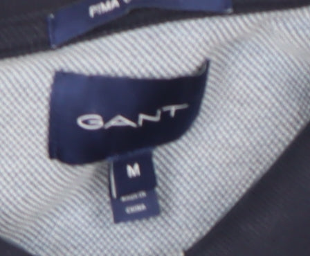 Gant Men’s Grey Cotton Short Sleeve Polo Shirt M Regular Fit