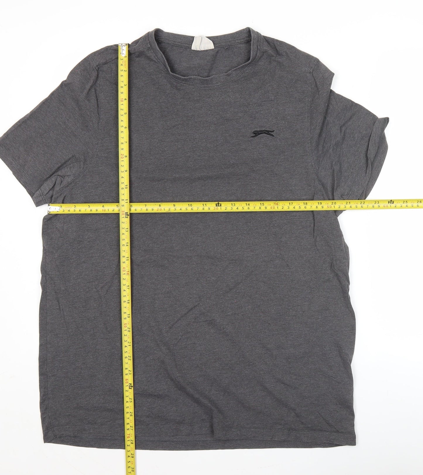 Slazenger Men’s Grey L Crew Neck Short Sleeve Cotton T-Shirt