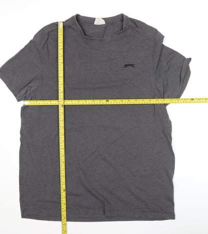 Slazenger Men’s Grey L Crew Neck Short Sleeve Cotton T-Shirt