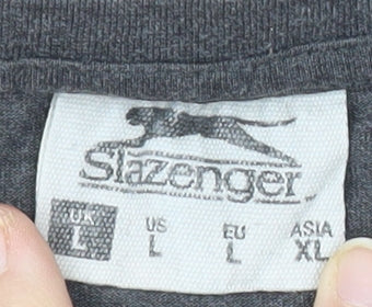 Slazenger Men’s Grey L Crew Neck Short Sleeve Cotton T-Shirt