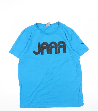 Puma Men's Blue M Graphic Print Sports Crew Neck T-Shirt