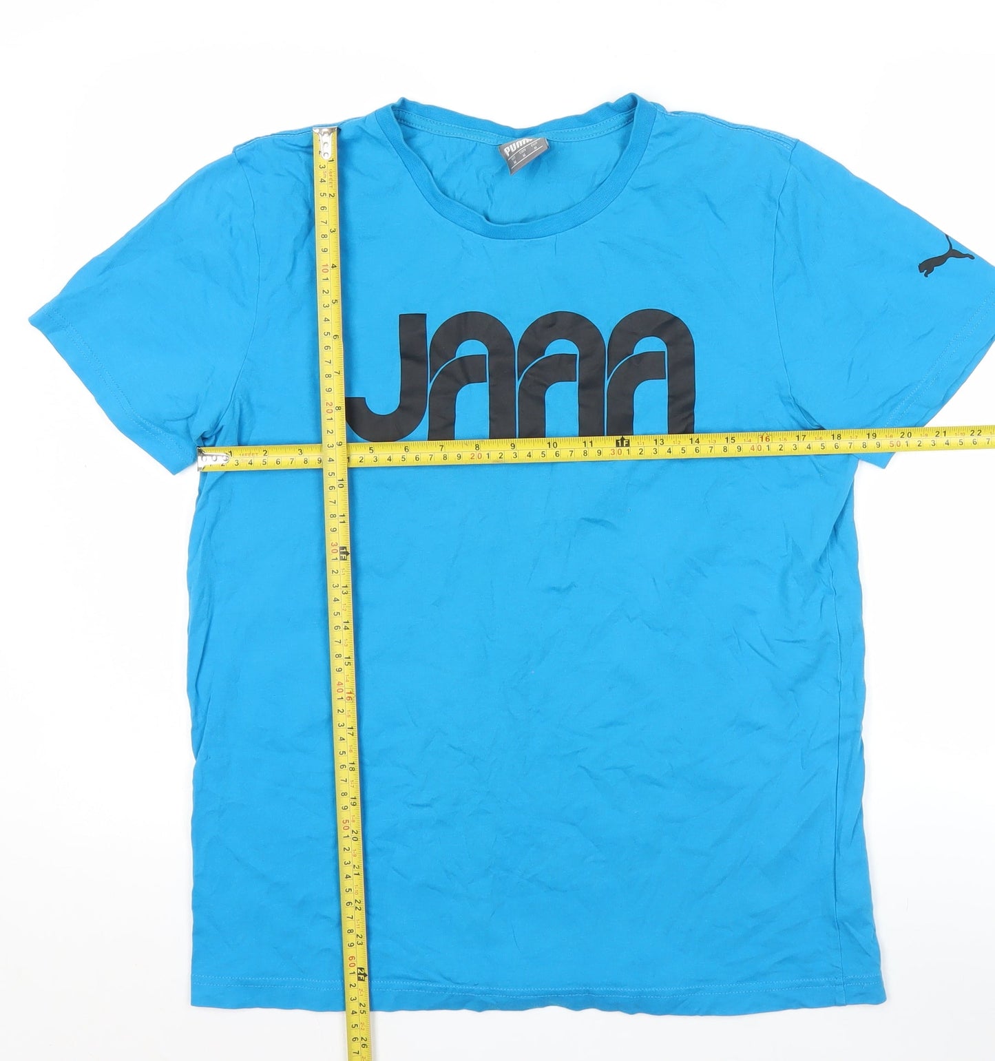 Puma Men's Blue M Graphic Print Sports Crew Neck T-Shirt