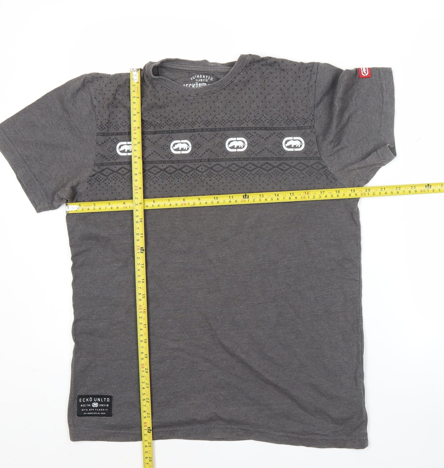 Ecko Unltd. Men’s Grey Graphic Logo T-Shirt Size M Crew Neck