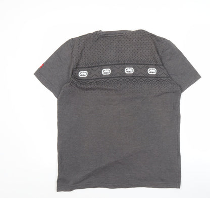 Ecko Unltd. Men’s Grey Graphic Logo T-Shirt Size M Crew Neck