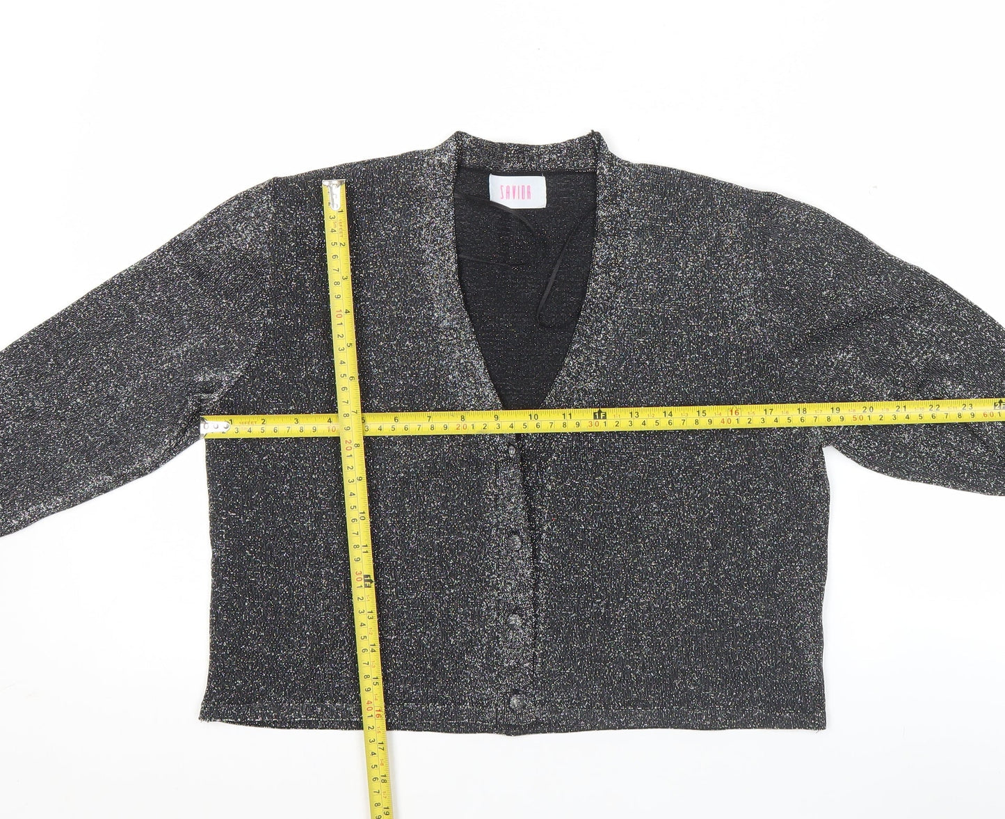 Savida Women’s Silver Shimmer V-Neck Cardigan Size 12 Party Wear