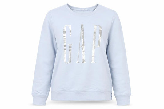 Gap Women’s Blue Logo Pullover Sweatshirt Size S Cotton Blend