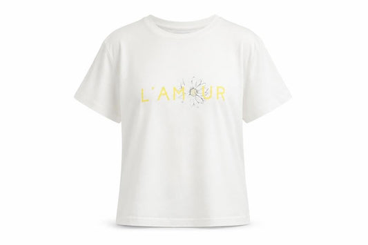 Elly & Grace Women White Graphic Cotton T-Shirt Medium Casual