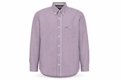 Kellerman Men's Purple Striped Button-Up Shirt L Regular Fit Cotton