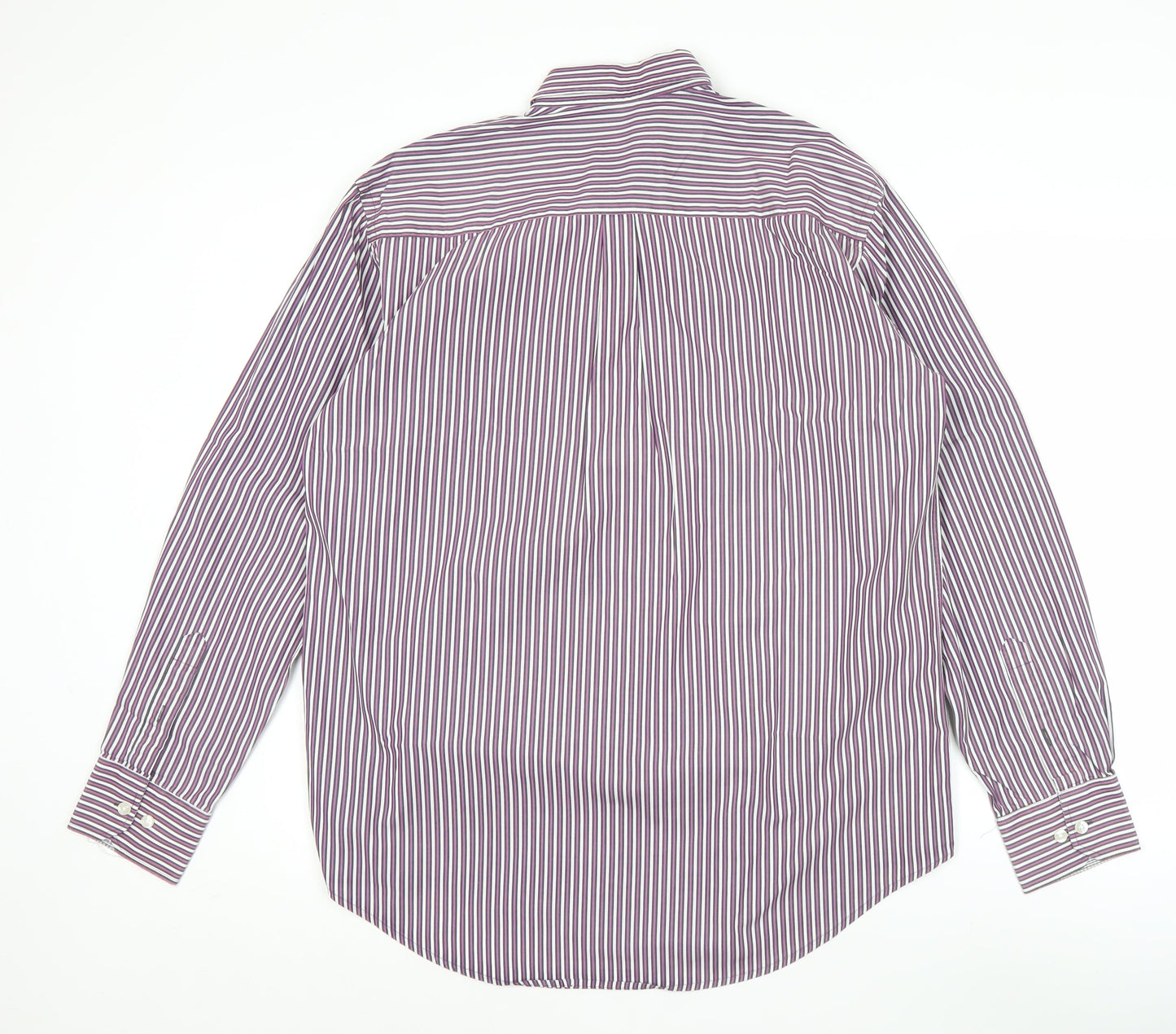 Kellerman Men's Purple Striped Button-Up Shirt L Regular Fit Cotton