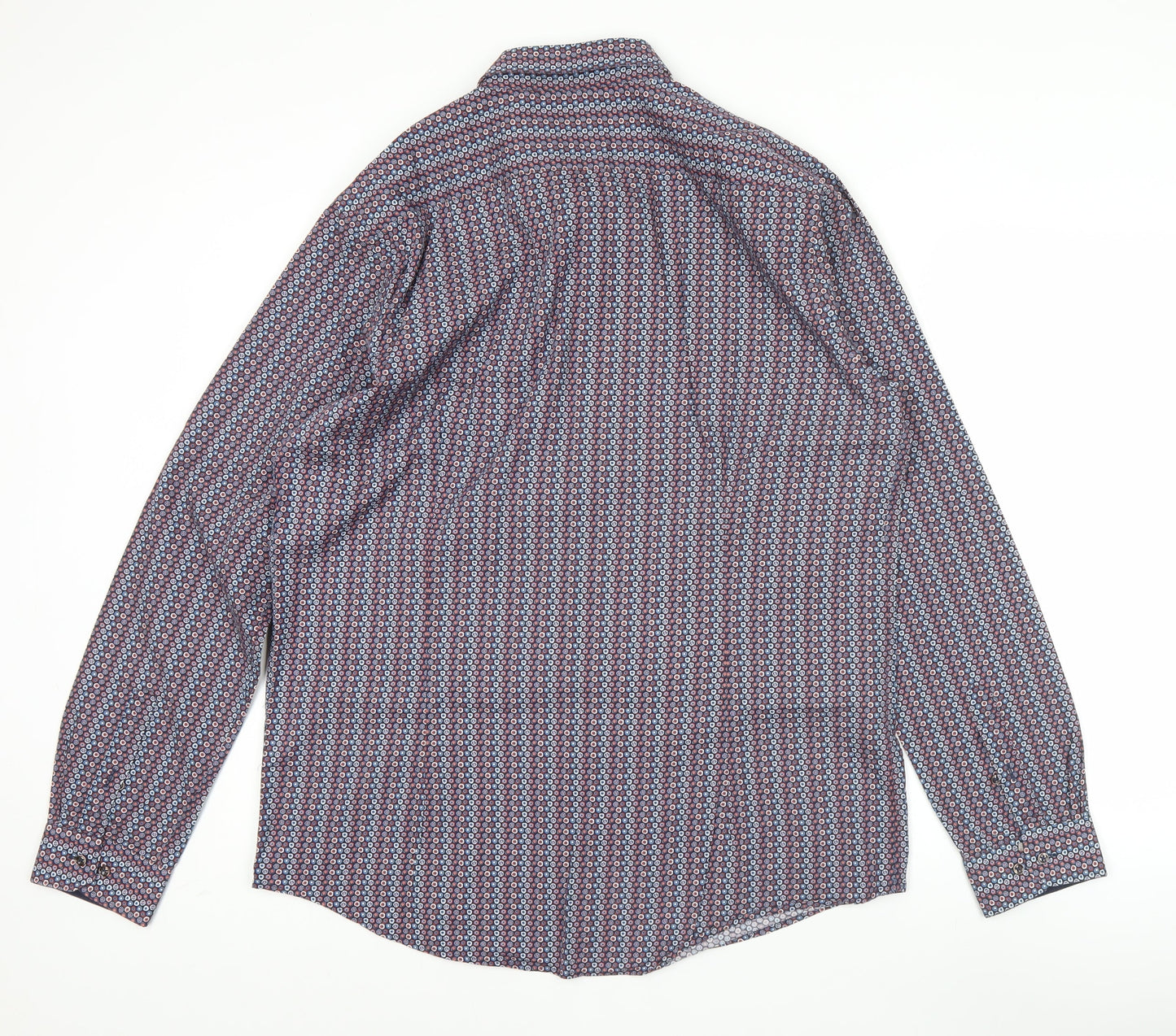 Marnelli Men’s Multicoloured XL 43-44" Button-Up Geometric Cotton Shirt