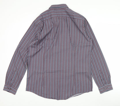 Marnelli Men’s Multicoloured XL 43-44" Button-Up Geometric Cotton Shirt