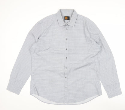 Seidensticker Uno Super Slim Men's Blue 17/43in Geometric Shirt