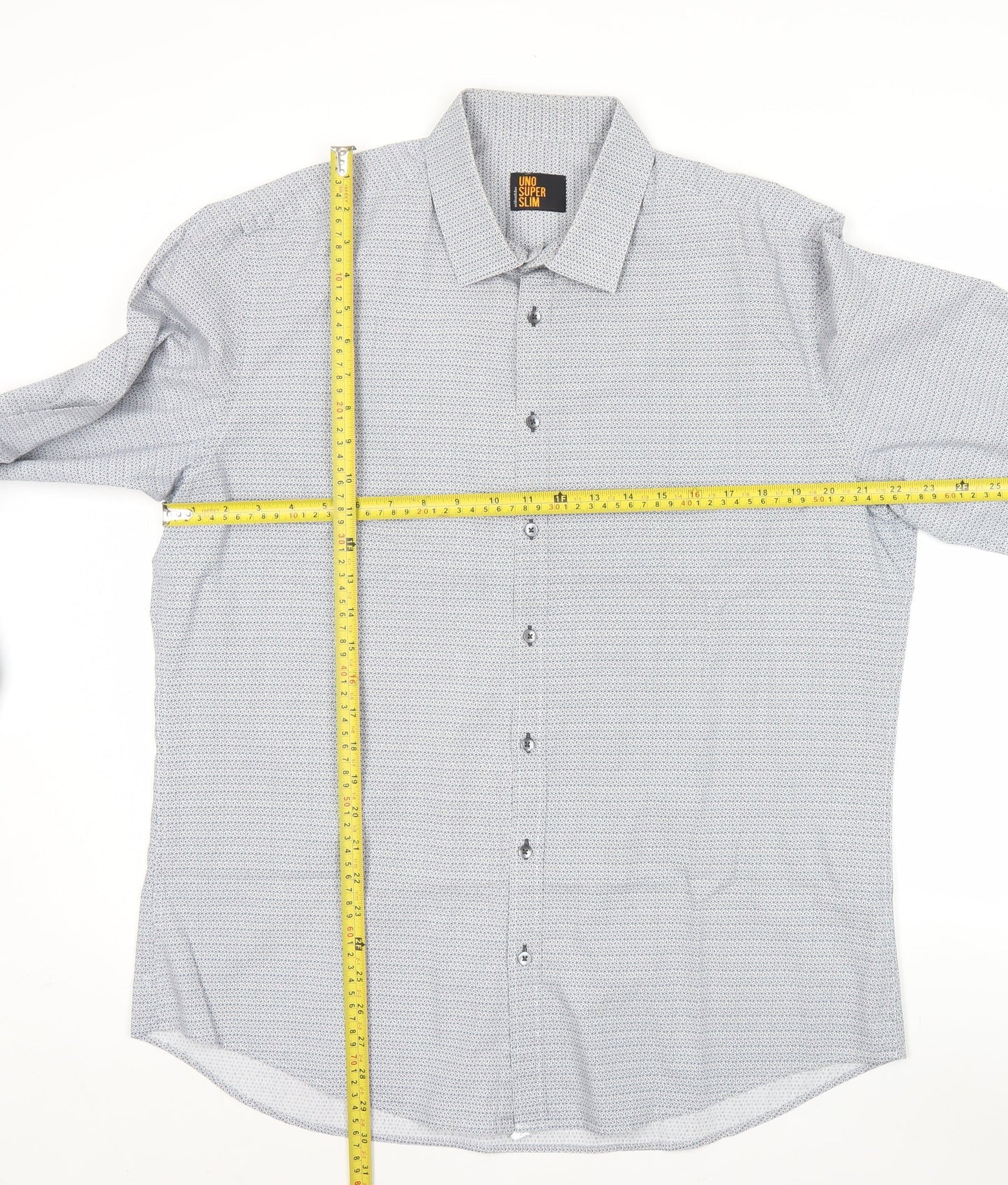 Seidensticker Uno Super Slim Men's Blue 17/43in Geometric Shirt