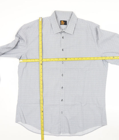 Seidensticker Uno Super Slim Men's Blue 17/43in Geometric Shirt