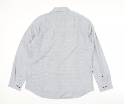 Seidensticker Uno Super Slim Men's Blue 17/43in Geometric Shirt