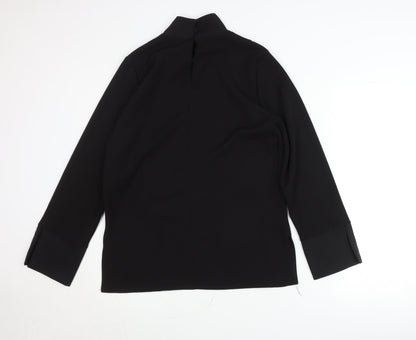 Zara Women’s Black Mock Neck Long Sleeve Blouse Size S