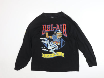 Bel-Air Athletics Men’s Black Cotton Pullover Jumper Size L Graphic Print