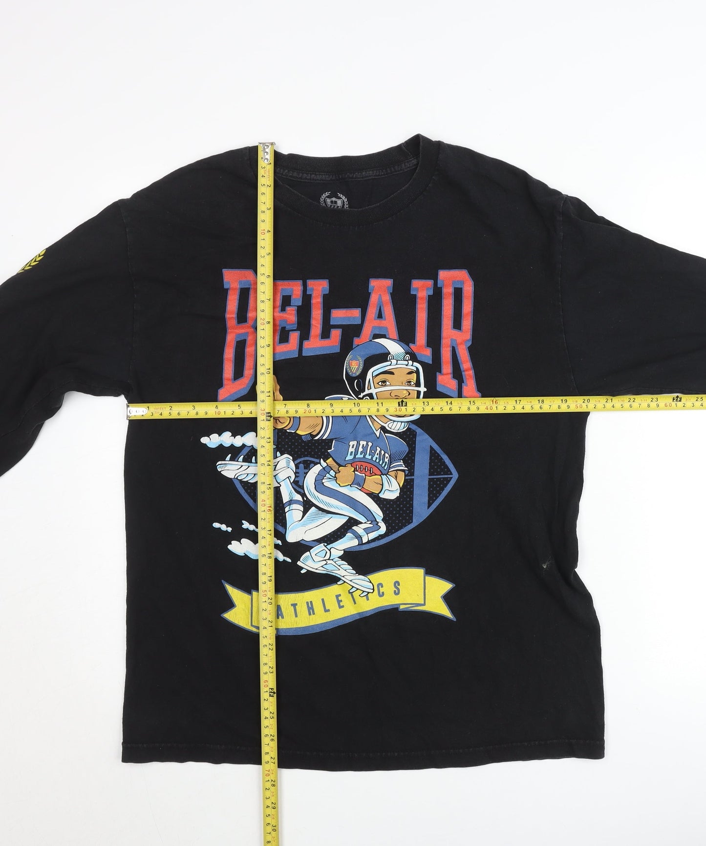 Bel-Air Athletics Men’s Black Cotton Pullover Jumper Size L Graphic Print