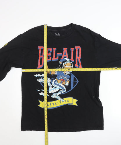 Bel-Air Athletics Men’s Black Cotton Pullover Jumper Size L Graphic Print