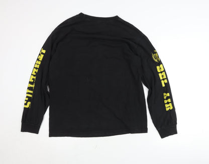 Bel-Air Athletics Men’s Black Cotton Pullover Jumper Size L Graphic Print
