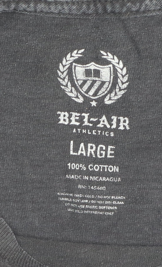 Bel-Air Athletics Men’s Black Cotton Pullover Jumper Size L Graphic Print