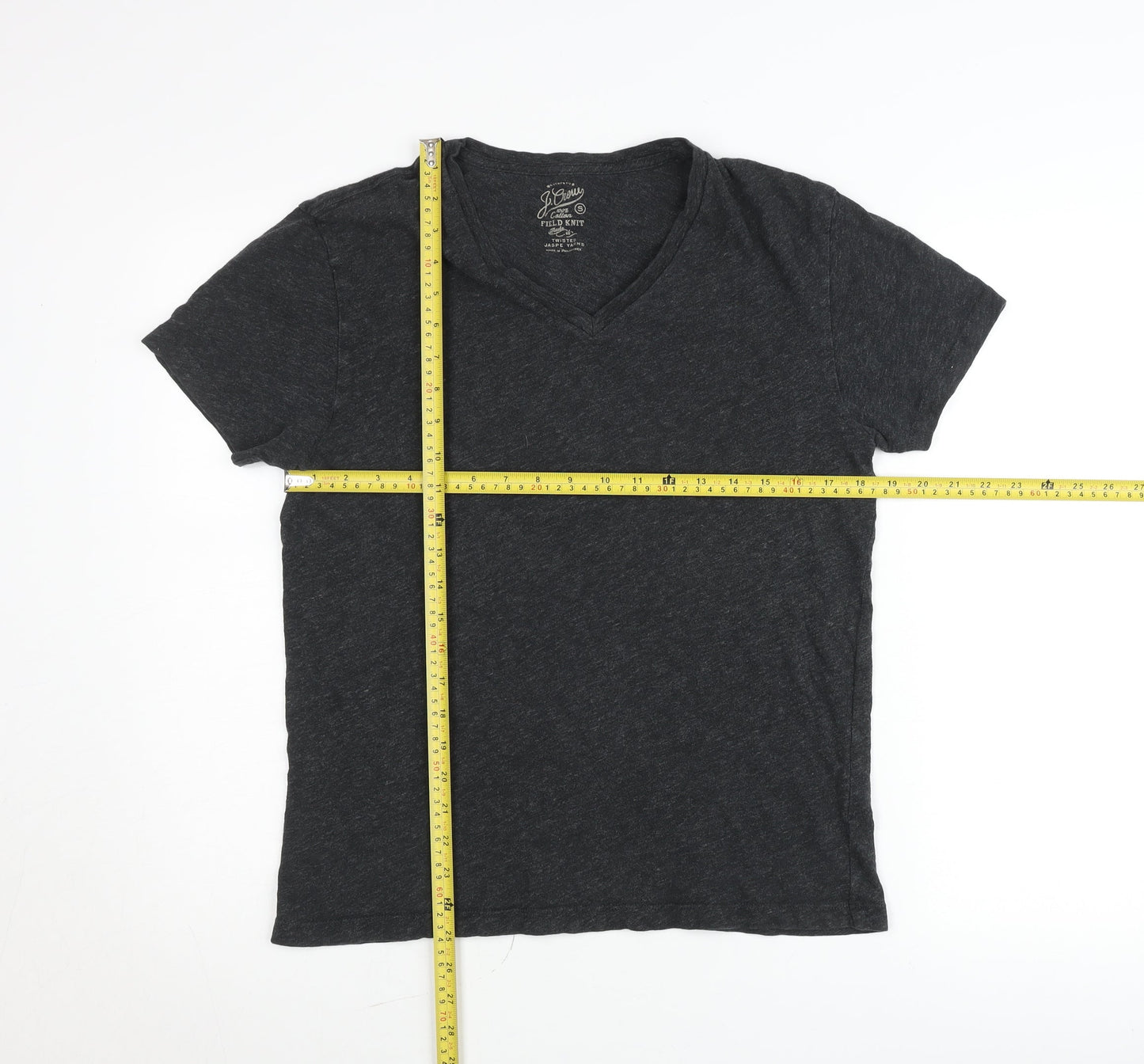 J.Crew Womens Grey Cotton V-Neck T-Shirt Size S Regular Fit