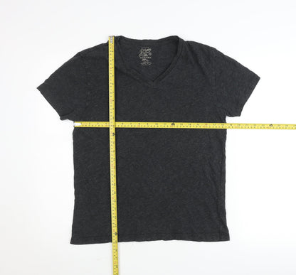 J.Crew Womens Grey Cotton V-Neck T-Shirt Size S Regular Fit