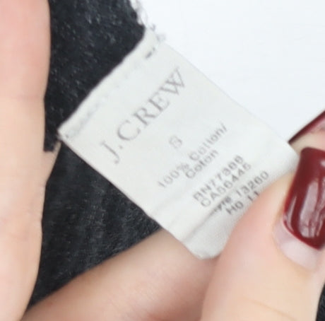 J.Crew Womens Grey Cotton V-Neck T-Shirt Size S Regular Fit