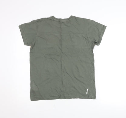 Bench Boys Green Camouflage Logo T-Shirt 15-16 Years Short Sleeve