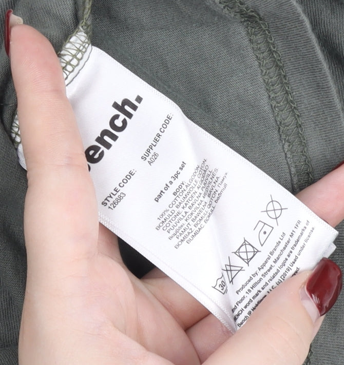 Bench Boys Green Camouflage Logo T-Shirt 15-16 Years Short Sleeve