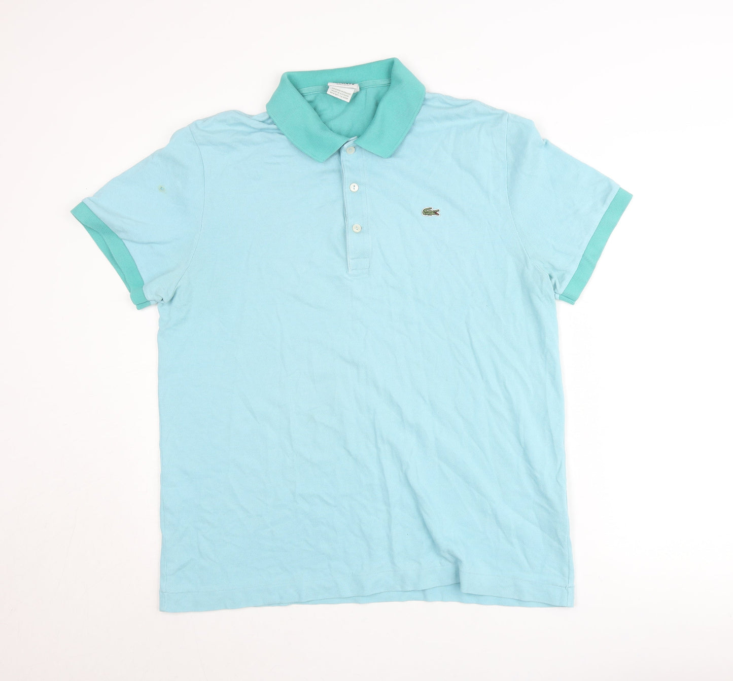 Lacoste Men’s Blue Regular Fit Polo Shirt Size M Cotton Short Sleeve