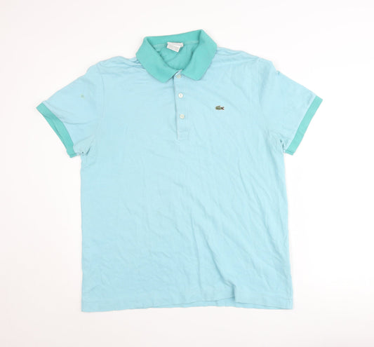 Lacoste Men’s Blue Regular Fit Polo Shirt Size M Cotton Short Sleeve