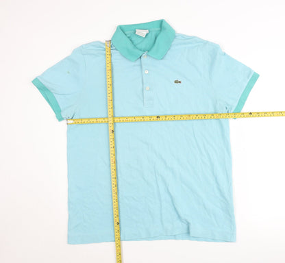 Lacoste Men’s Blue Regular Fit Polo Shirt Size M Cotton Short Sleeve