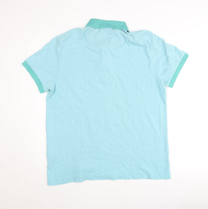 Lacoste Men’s Blue Regular Fit Polo Shirt Size M Cotton Short Sleeve