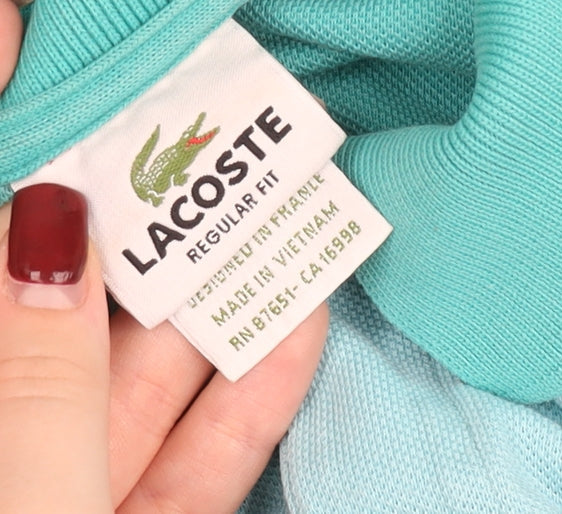 Lacoste Men’s Blue Regular Fit Polo Shirt Size M Cotton Short Sleeve