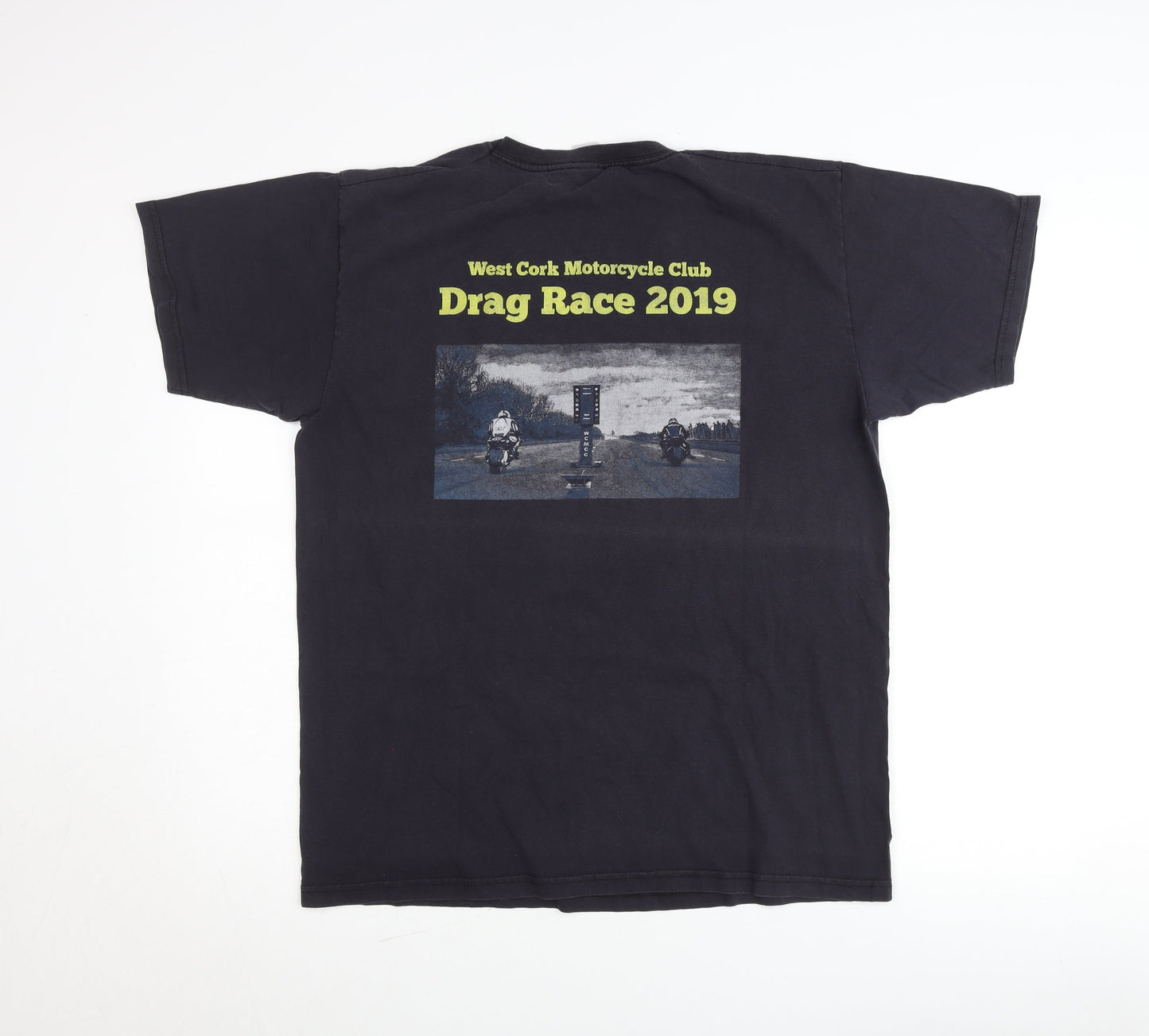 Fruit of the Loom Men's Black L Motorcycle Graphic T-Shirt 2019