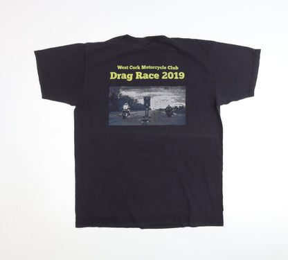 Fruit of the Loom Men's Black L Motorcycle Graphic T-Shirt 2019