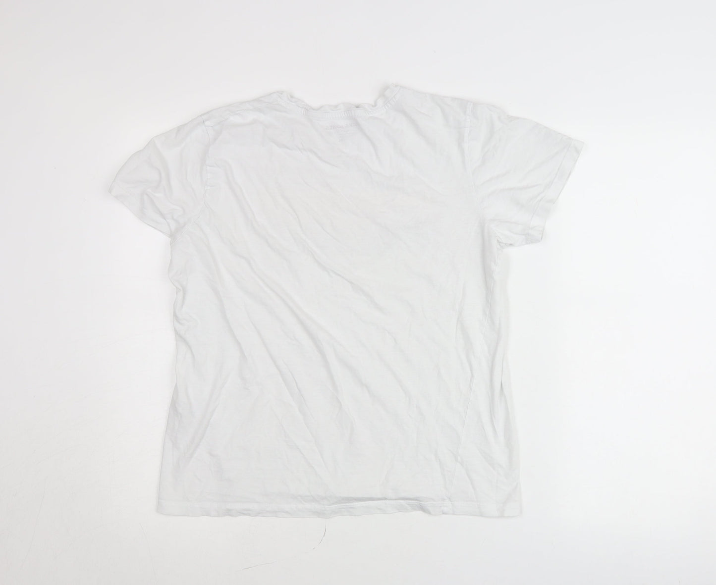 Jack & Jones Men’s White Graphic Logo T-Shirt Size M Crew Neck