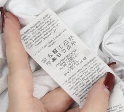 Jack & Jones Men’s White Graphic Logo T-Shirt Size M Crew Neck