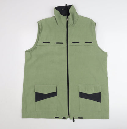 New Fashion Mens Green XL Waistcoat Bodywarmer Full Zip Pockets