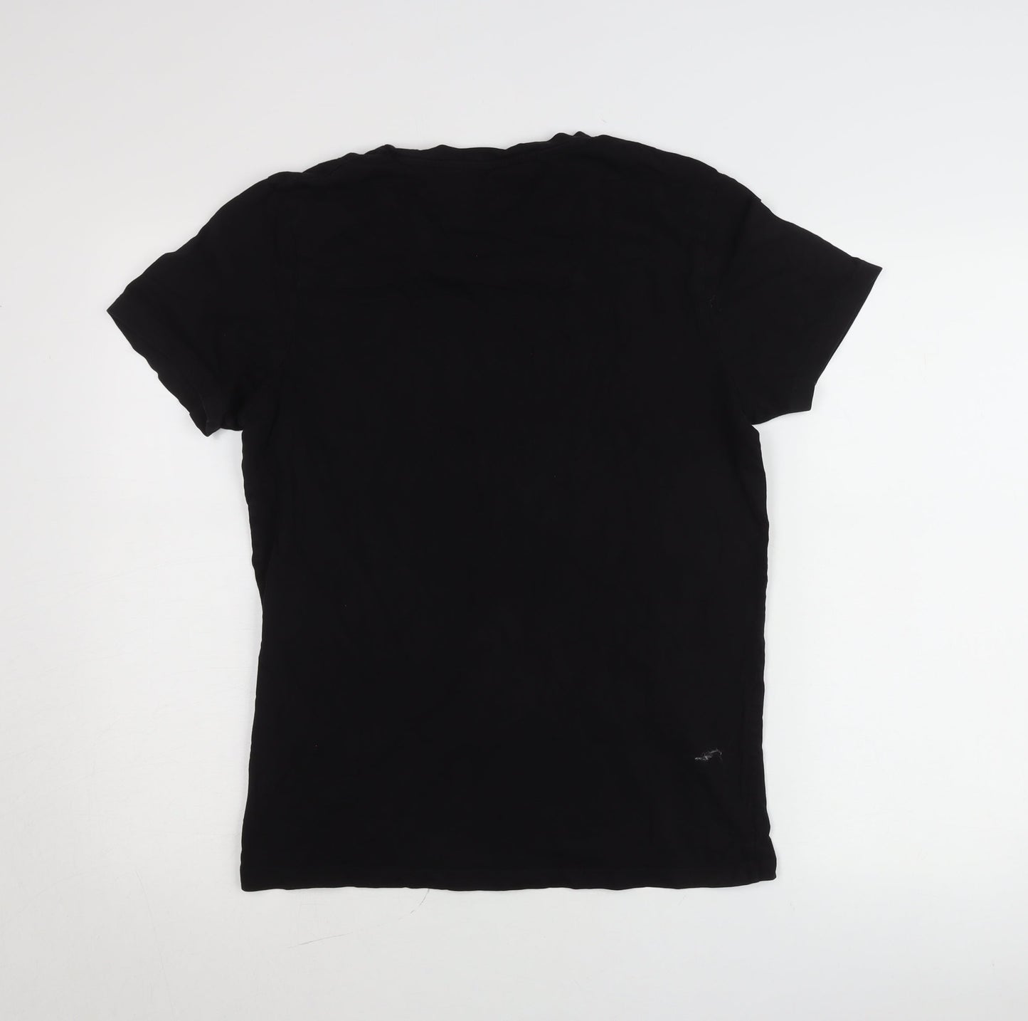 Jack & Jones Mens Black Graphic Print Crew Neck T-Shirt Size M