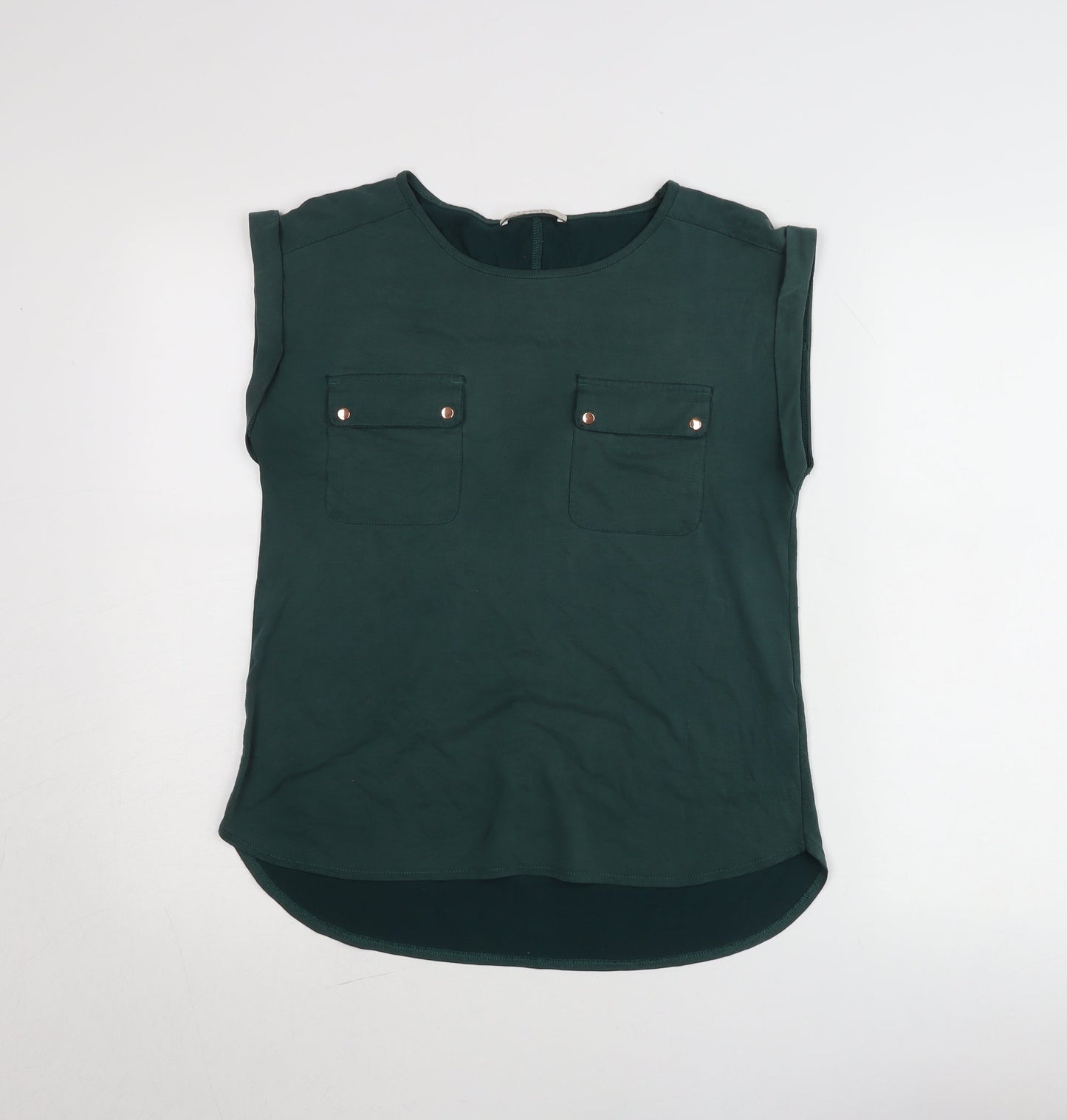 Oasis Women’s Green Sleeveless Blouse Size S Casual Top