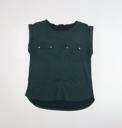 Oasis Women’s Green Sleeveless Blouse Size S Casual Top