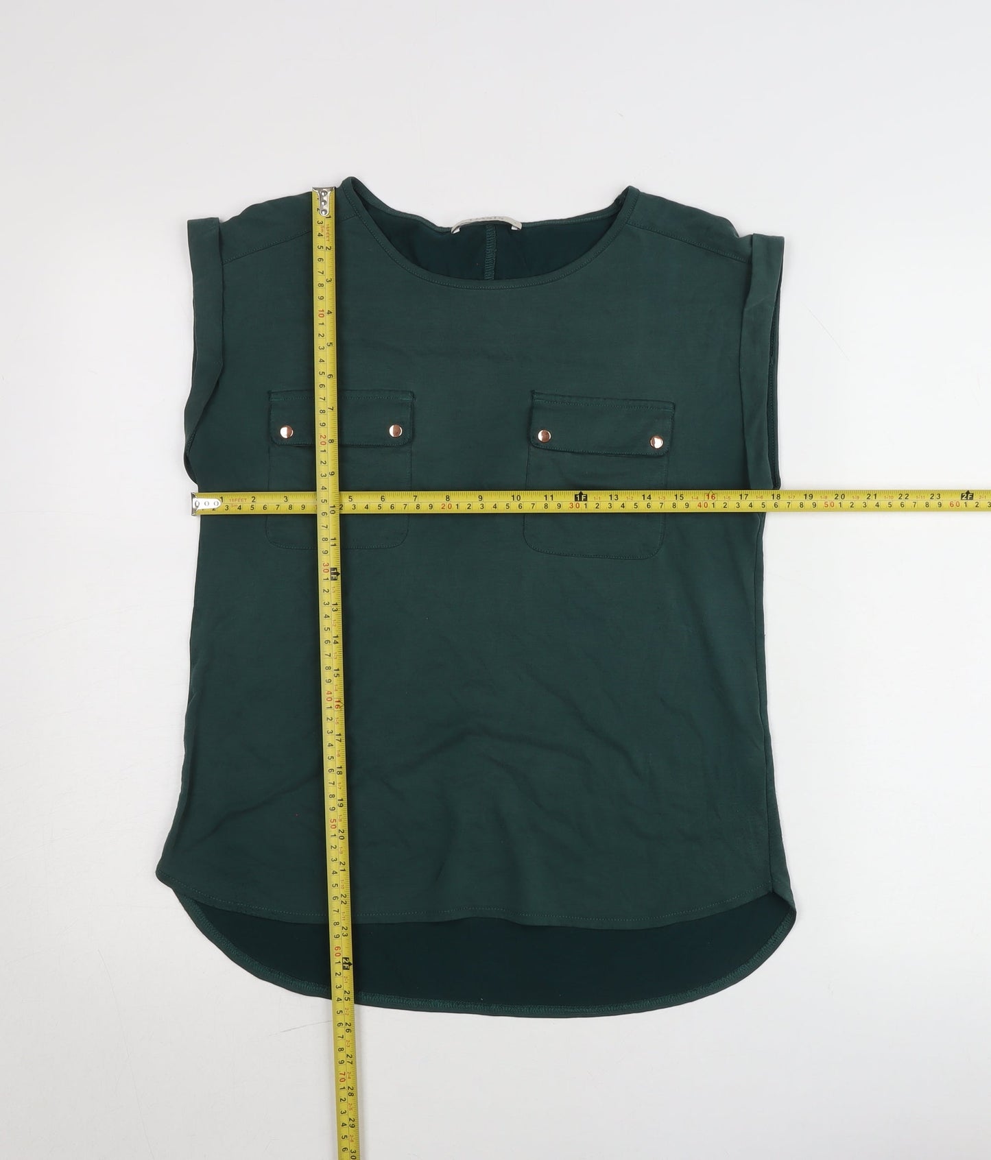 Oasis Women’s Green Sleeveless Blouse Size S Casual Top